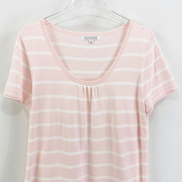 MERCER STREET STUDIO Pink Striped Scoop Neck Tee - Picture 8 of 10